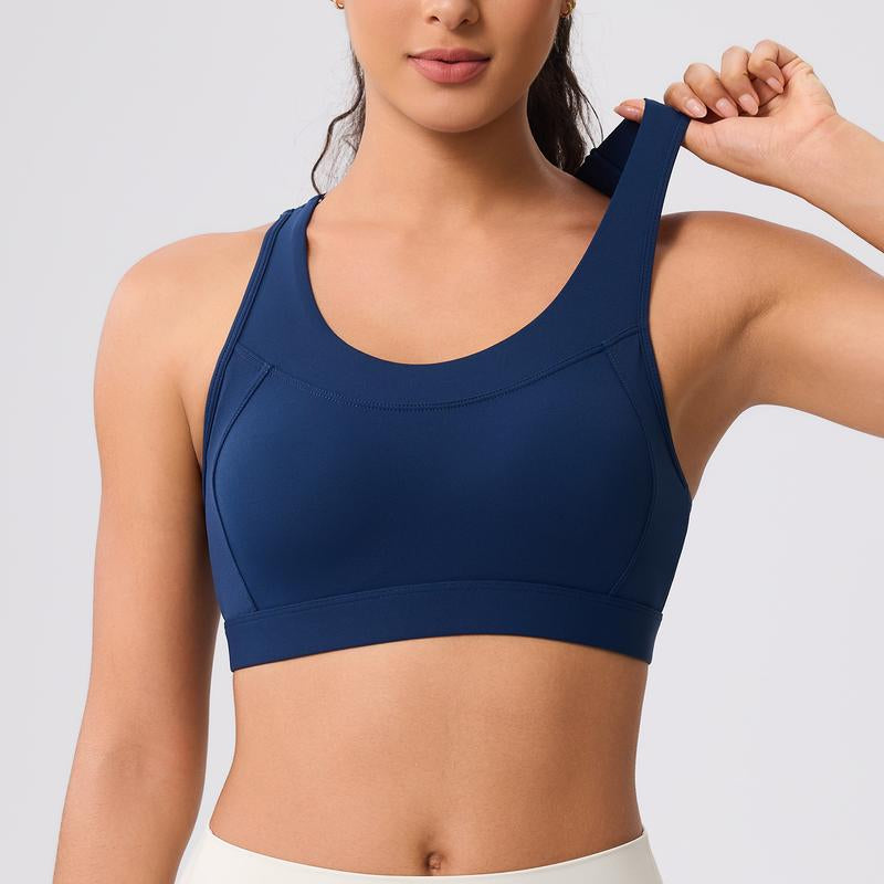 High Impact Sports Bra for Women โ High Support Molded Cups, Adjustable Straps & Back Closure, Cross, Workout & Running Bra