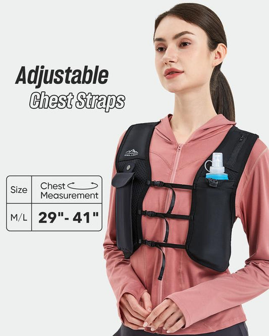 Unisex Lightweight Running Vest with Storage Pockets and Hydration Bladder Breathable Adjustable for Runners Cyclists Walking Exercise Men&Women Sport