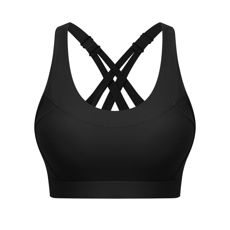 High Impact Sports Bra for Women โ High Support Molded Cups, Adjustable Straps & Back Closure, Cross, Workout & Running Bra