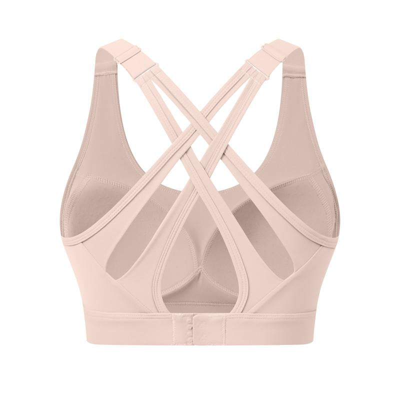 High Impact Sports Bra for Women โ High Support Molded Cups, Adjustable Straps & Back Closure, Cross, Workout & Running Bra