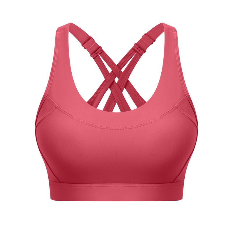 High Impact Sports Bra for Women โ High Support Molded Cups, Adjustable Straps & Back Closure, Cross, Workout & Running Bra