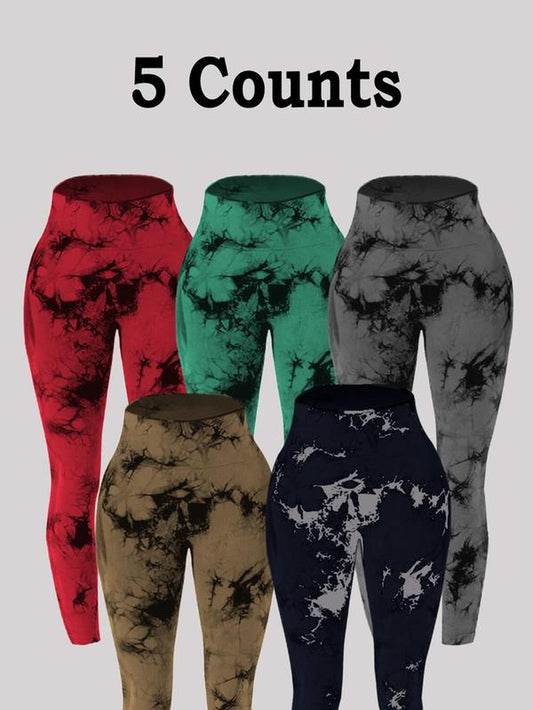 Women'S Tie Dye Print Scrunch Sports Leggings, Sport High Waist Seamless Skinny Pants, Women Sport & Outdoor Clothing for Summer, Gym Clothes, Workout Clothes Women, Yoga Pants