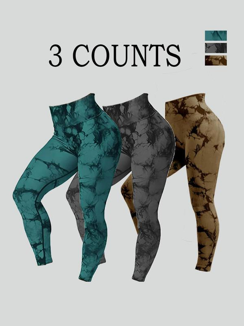 Women'S Tie Dye Print Scrunch Sports Leggings, Sport High Waist Seamless Skinny Pants, Women Sport & Outdoor Clothing for Summer, Gym Clothes, Workout Clothes Women, Yoga Pants