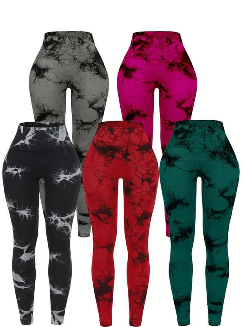 Women'S Tie Dye Print Scrunch Sports Leggings, Sport High Waist Seamless Skinny Pants, Women Sport & Outdoor Clothing for Summer, Gym Clothes, Workout Clothes Women, Yoga Pants