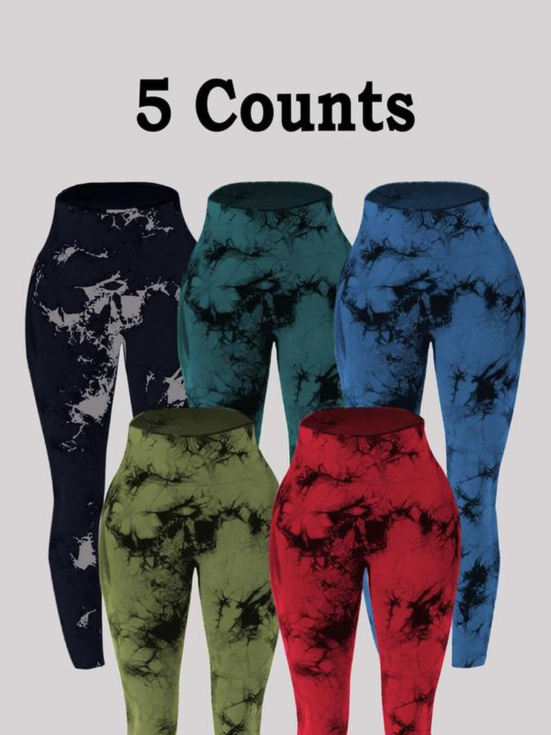 Women'S Tie Dye Print Scrunch Sports Leggings, Sport High Waist Seamless Skinny Pants, Women Sport & Outdoor Clothing for Summer, Gym Clothes, Workout Clothes Women, Yoga Pants
