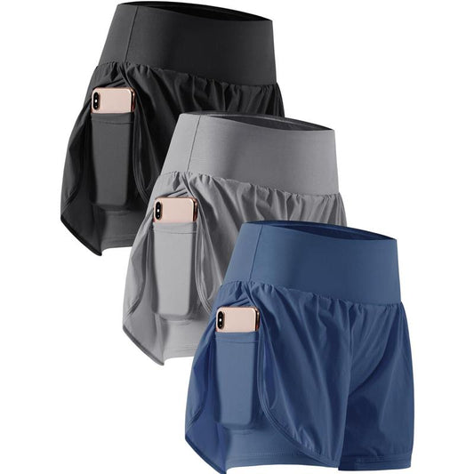 CADMUS Outdoorfun 2 in 1 Women'S Workout Shorts Athletic Gym Running Shorts for Women Sport Pro Shorts with Phone Pockets Quick Dry Comfortable