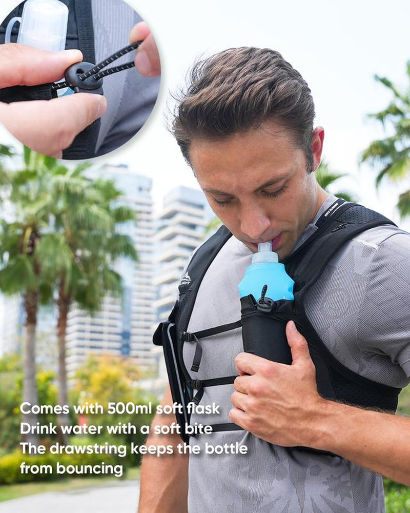 Unisex Lightweight Running Vest with Storage Pockets and Hydration Bladder Breathable Adjustable for Runners Cyclists Walking Exercise Men&Women Sport