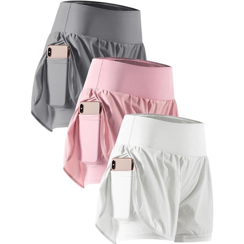 CADMUS Outdoorfun 2 in 1 Women'S Workout Shorts Athletic Gym Running Shorts for Women Sport Pro Shorts with Phone Pockets Quick Dry Comfortable