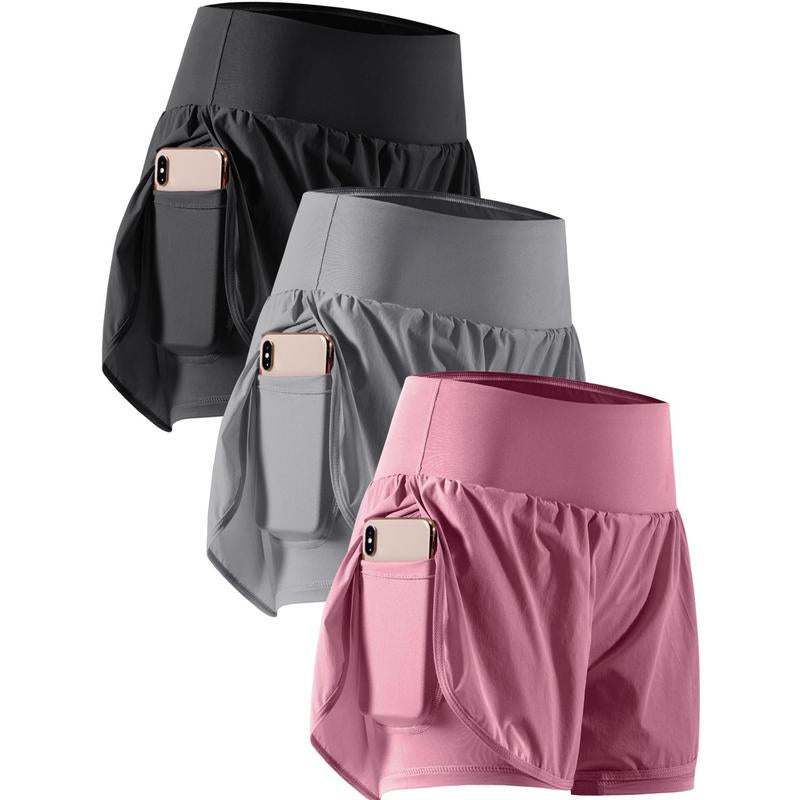 CADMUS Outdoorfun 2 in 1 Women'S Workout Shorts Athletic Gym Running Shorts for Women Sport Pro Shorts with Phone Pockets Quick Dry Comfortable