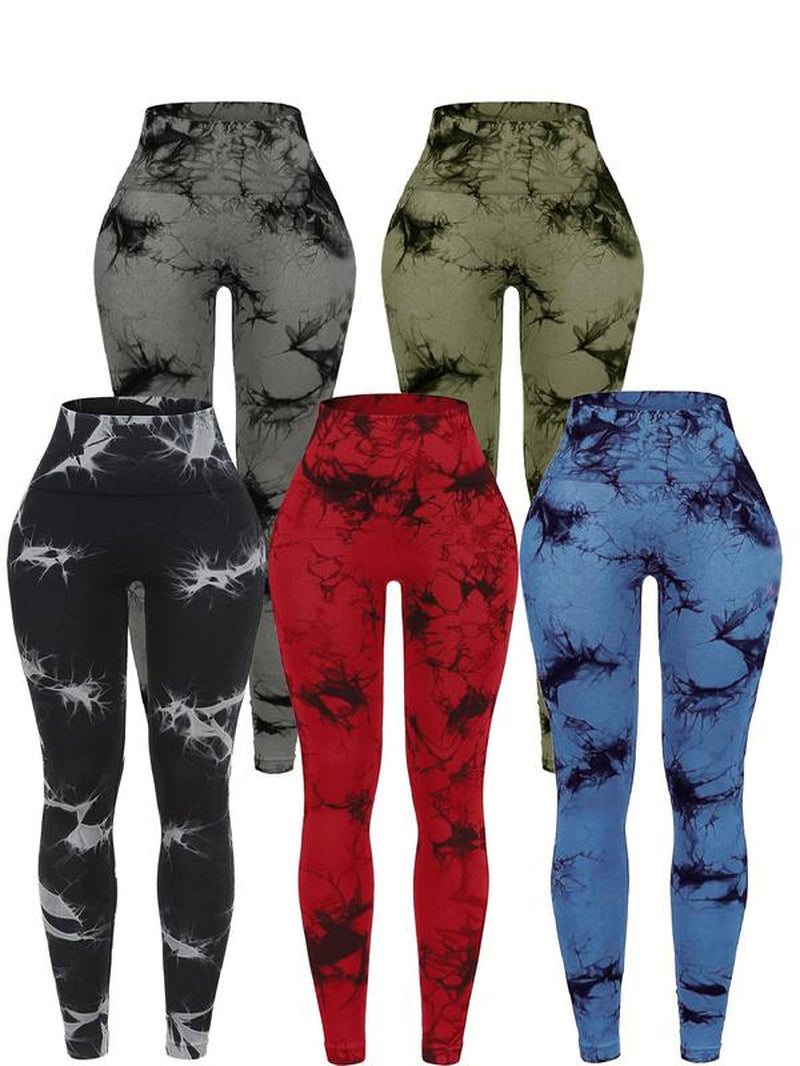 Women'S Tie Dye Print Scrunch Sports Leggings, Sport High Waist Seamless Skinny Pants, Women Sport & Outdoor Clothing for Summer, Gym Clothes, Workout Clothes Women, Yoga Pants