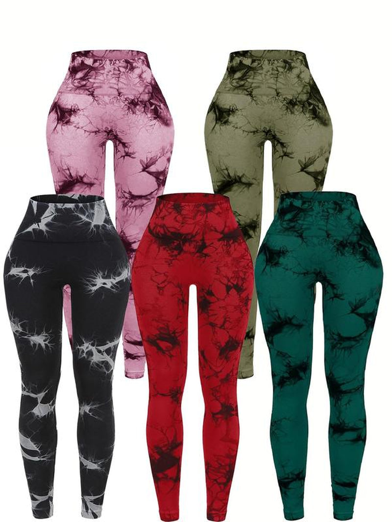 Women'S Tie Dye Print Scrunch Sports Leggings, Sport High Waist Seamless Skinny Pants, Women Sport & Outdoor Clothing for Summer, Gym Clothes, Workout Clothes Women, Yoga Pants